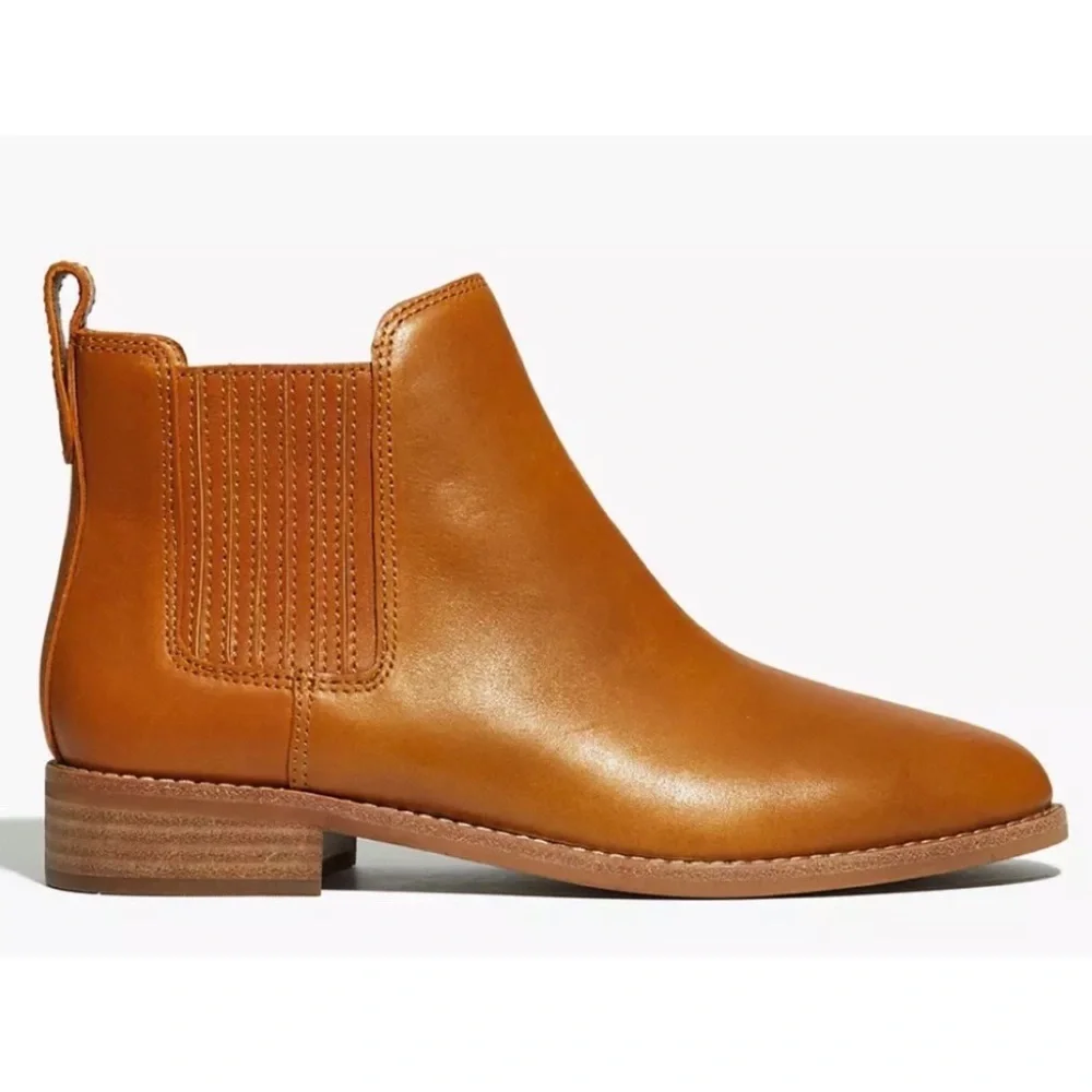 Madewell Tan Ainsley Chelsea Leather Ankle Boots size 6M - Picture 3 of 12